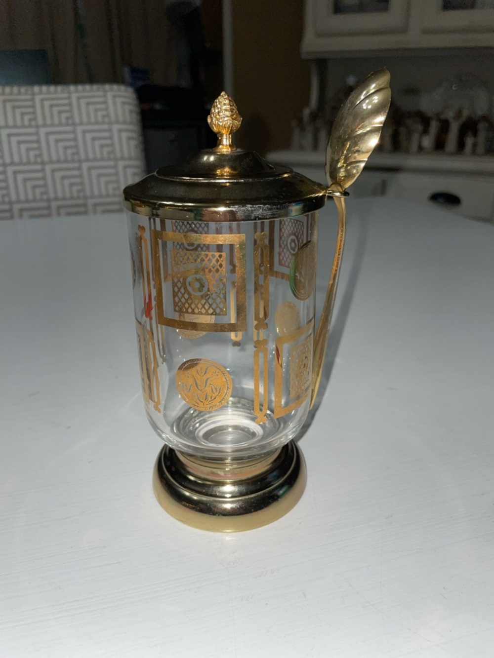 MCM vintage pedestal condiment jar